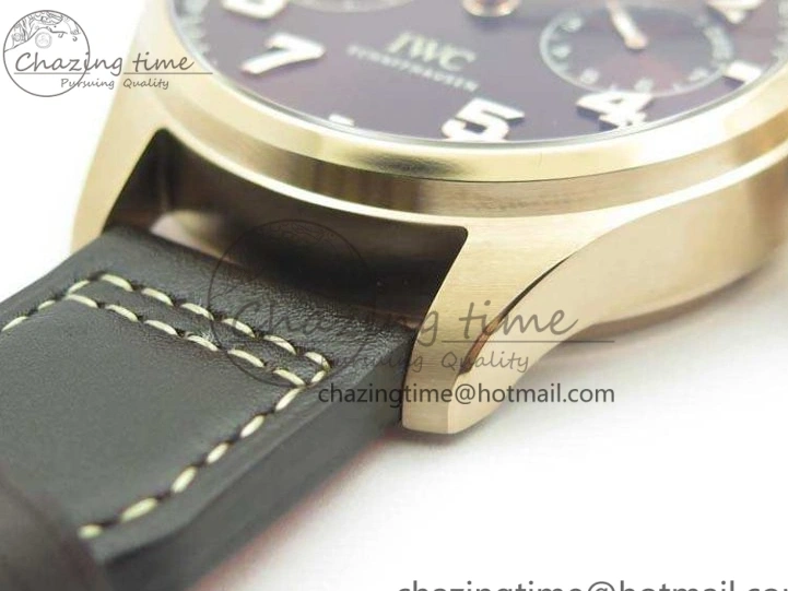 MIROTIME 1221 Popular Big Pilot Real PR IW502706 RG YLF 1:1 Best Edition Brown Dial On Calfskin Strap A 7223